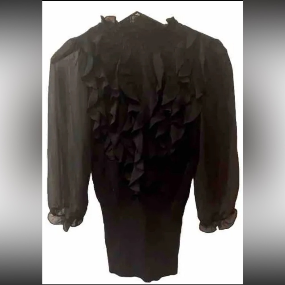 Tracy M Ruffle Accent Turtle Neck Top